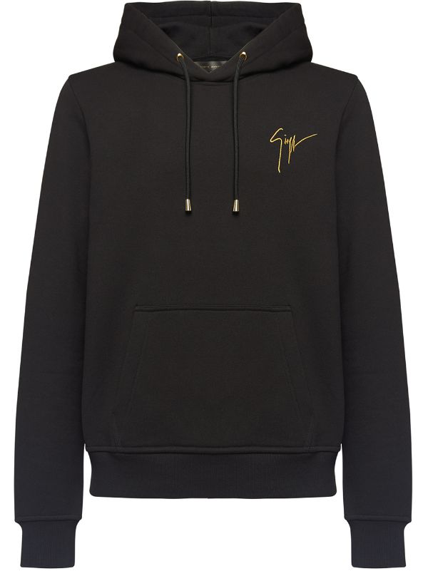 Giuseppe Zanotti embroidered logo drawstring hoodie