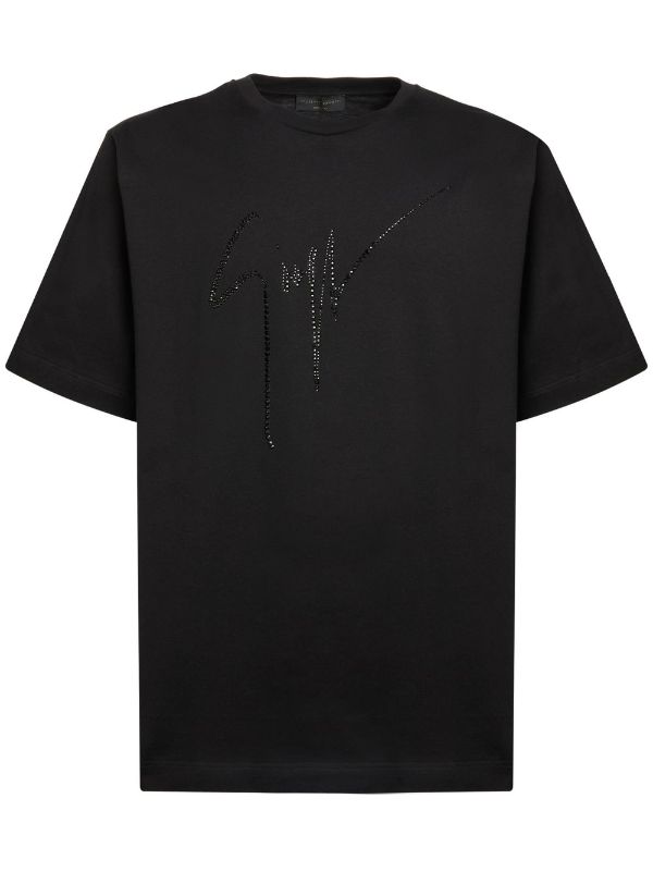 Giuseppe Zanotti rhinestone-embellished logo T-shirt