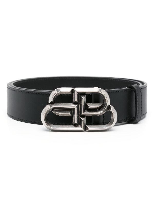 Balenciaga logo-buckle leather belt