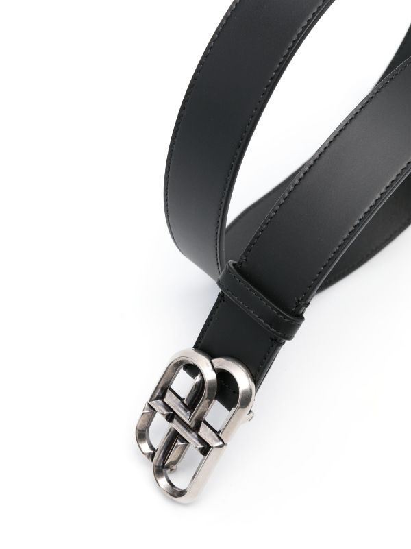 Balenciaga logo-buckle leather belt