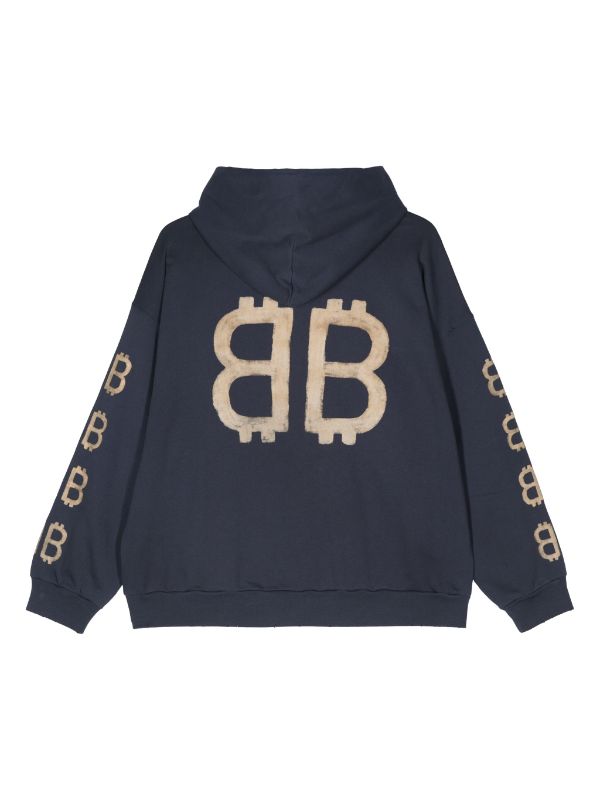 Balenciaga Crypto logo-print distressed hoodie