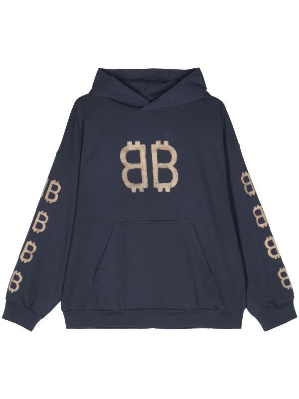 Balenciaga Crypto logo-print distressed hoodie