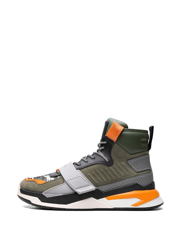 Balmain B-Ball Panelled "Green/Orange" sneakers