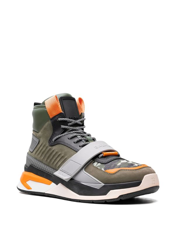 Balmain B-Ball Panelled "Green/Orange" sneakers