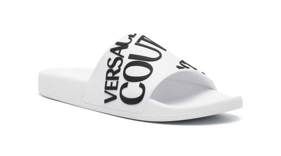 Versace Jeans Couture logo-print slip-on slides