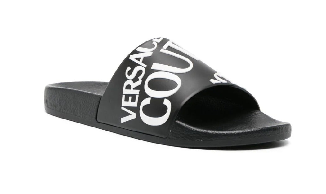 Versace Jeans Couture logo-print slip-on slides