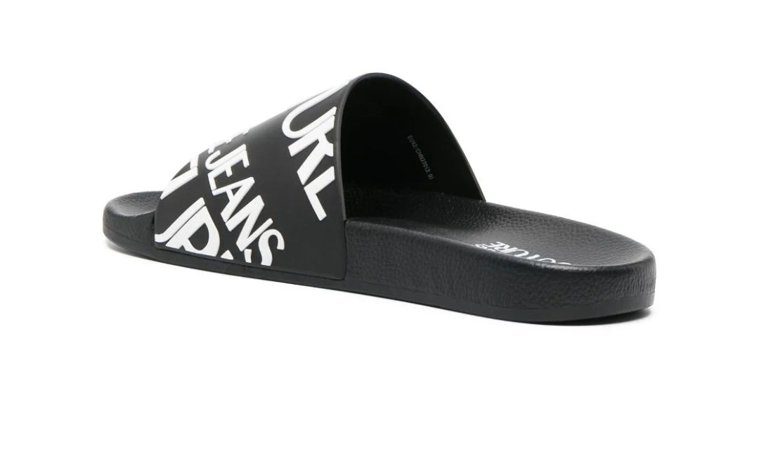 Versace Jeans Couture logo-print slip-on slides